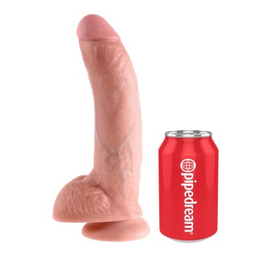 Dildo-cock 9 inch w/ balls flesh